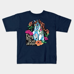 Horse Sugar Skull Illustration Kids T-Shirt